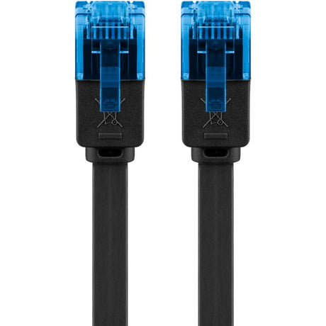 Goobay Cat 6a flaches Patchkabel u UTP, 5 Meter Kabel (schwarz blau)