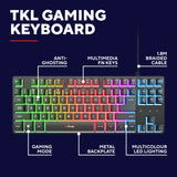 Trust gxt 833 thado toetsenbord met tkl-verlichting (zwart, us lay-out (qwerty), 80% (tkl), rgb)