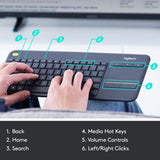 Logitech Wireless Touch -Tastatur K400 Plus