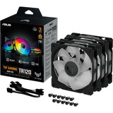 Asus TUF Gaming TR120 ArGB Reverse-Gehäuselüfter (schwarz, 3 Stück, 120 x 120 x 28 mm)