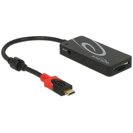 Delock externer USB 3.1 Gen 1 Hub USB Typ-C > 3x USB Typ-A + 2 Slot SD Kartenleser USB Hub (schwarz)