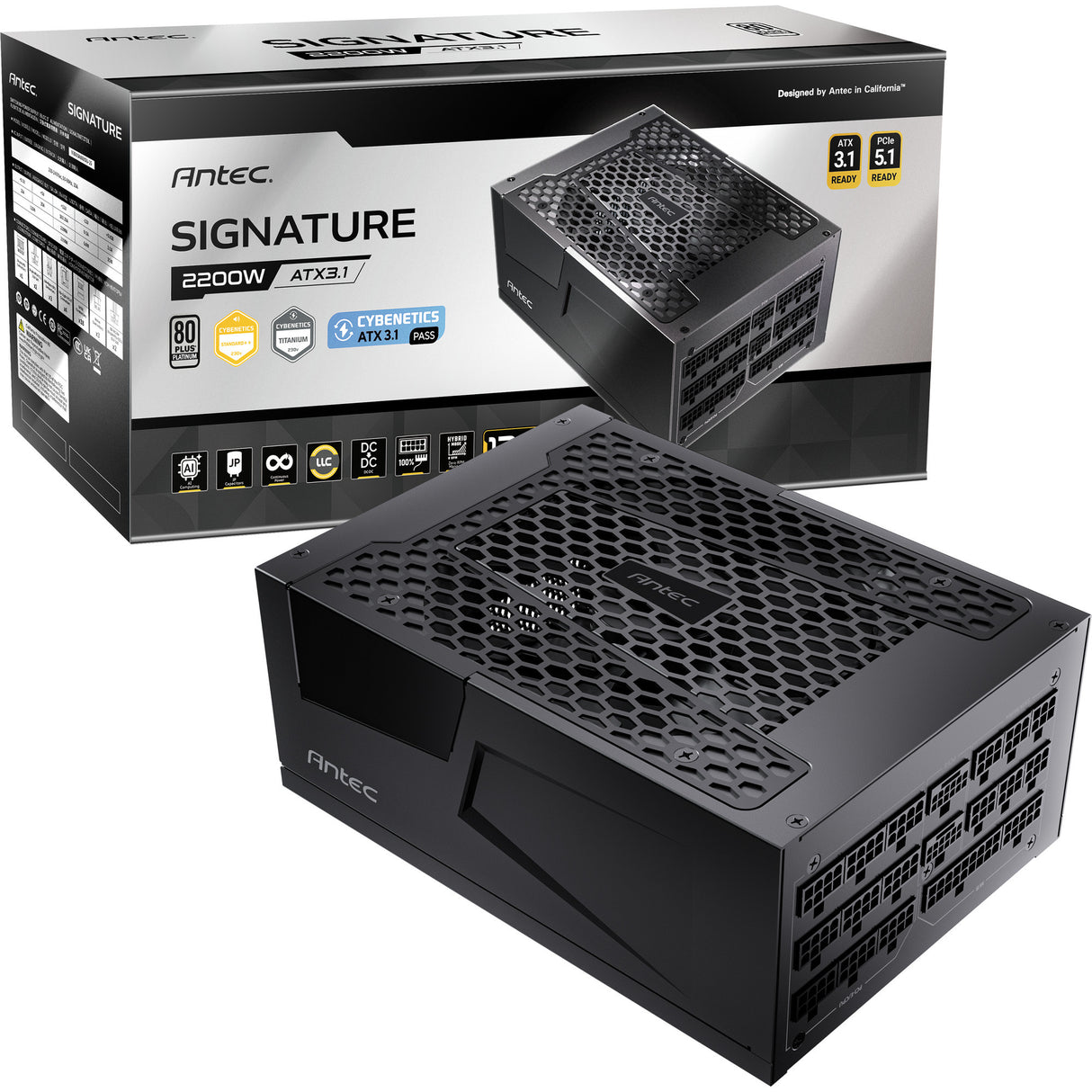 Antec Signature 2200 Platinum ATX3.1 Modulares 2200-Watt-Netzteil (schwarz, 2x 12V-2x6, 6x PCIe)