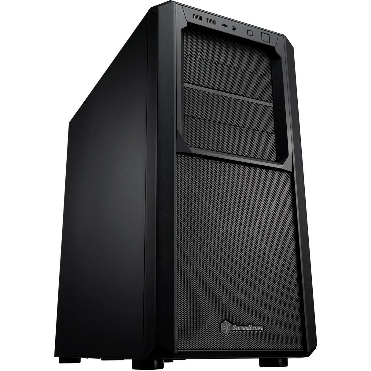 Silverstone sst-sed1-b Midi-Tower-Gehäuse (schwarz | 2x USB-A | 1x USB-C)