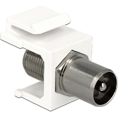 Delock Keystone Modul IEC Stecker > F Buchse Adapter (weiß)