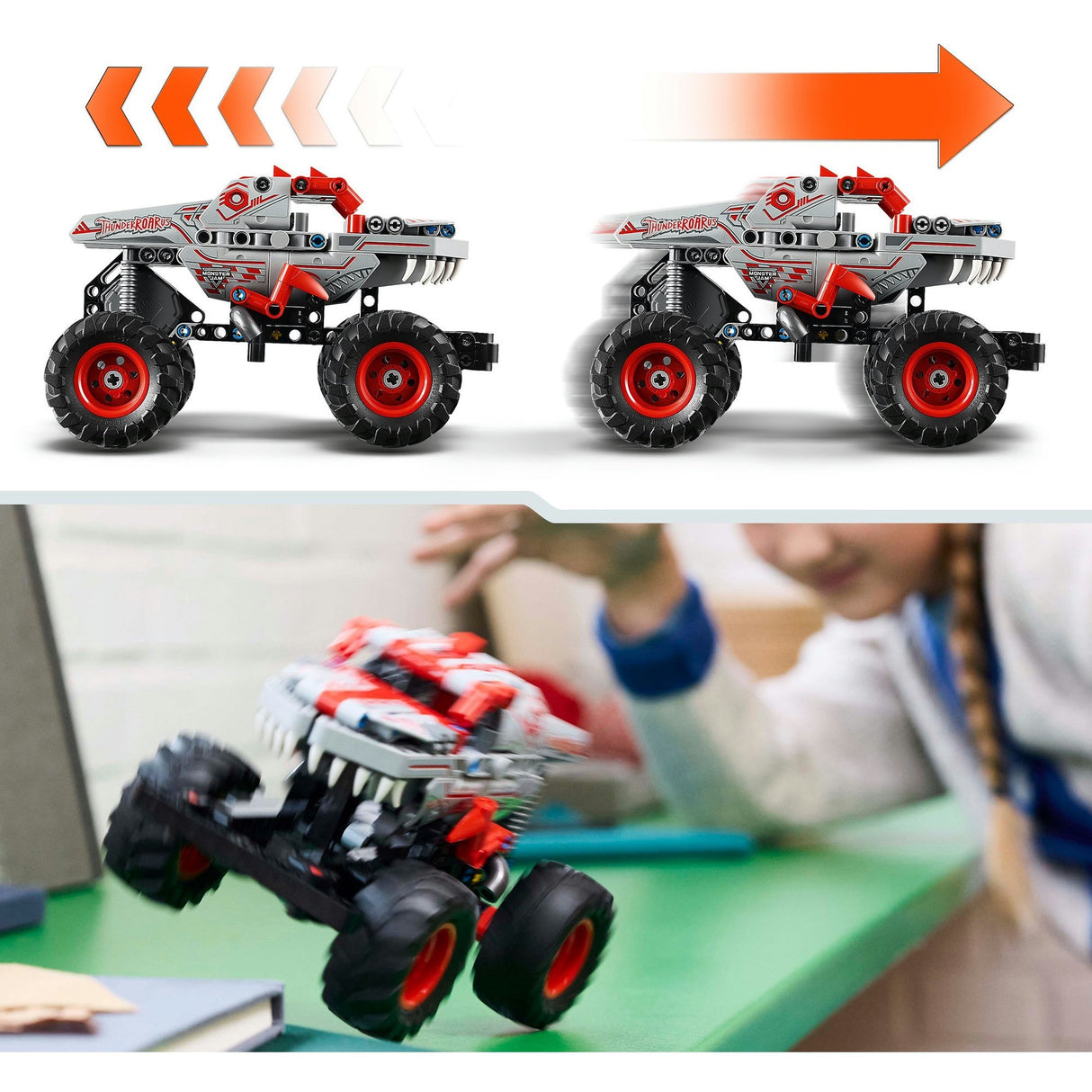 Lego Technic 42200 Monster Jam Thunderroarus Rückzug