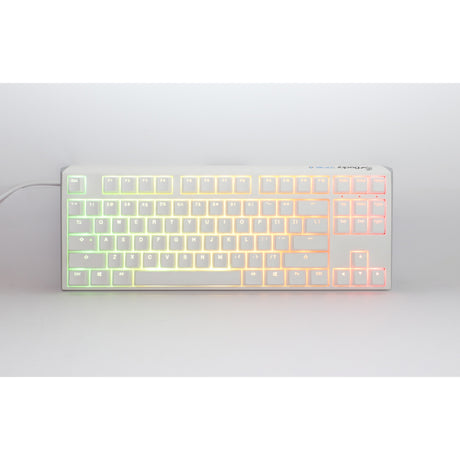 Ducky One 3 Classic Pure White TKL RGB mechanische Tastatur (weiß, US-Layout (QWERTY), Cherry MX Speed Silver, 80 % (TKL), RGB-LEDs, Double-Shot PBT, Hot-Swap-fähig, Quack-Mechanik)