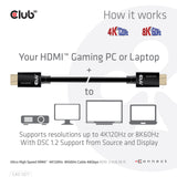 Club 3D Ultra-High-Speed-HDMI-Kabel (schwarz, 1 Meter, 4K 120 Hz, 8K 60 Hz, 48 Gbit/s)