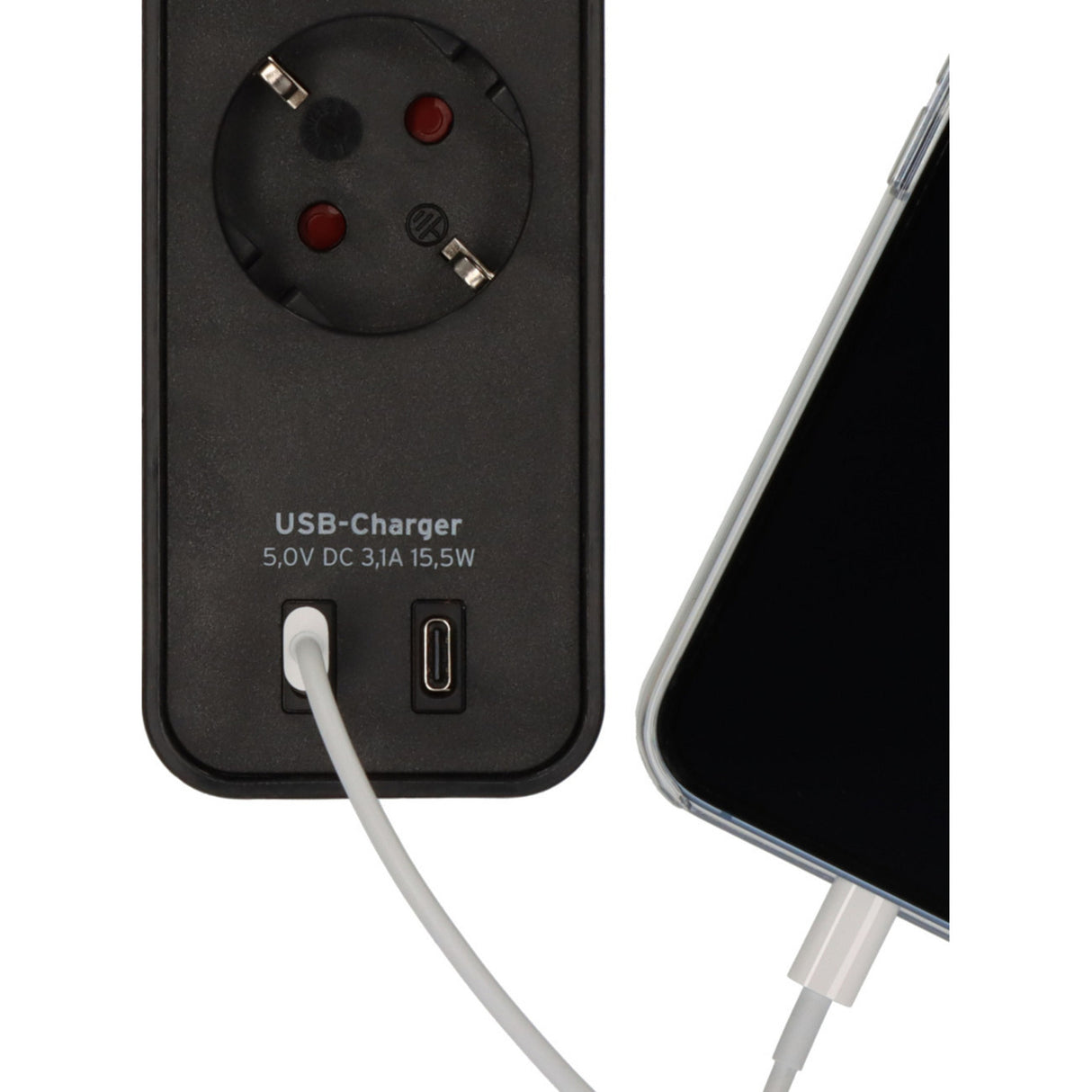 Brennerstuhl ecolor Steckdosenleiste mit 2 USB-C Ladebuchsen | 4 Steckdosen | schwarz | 1,5m h05vv-f 3g1,5 - 1153240106