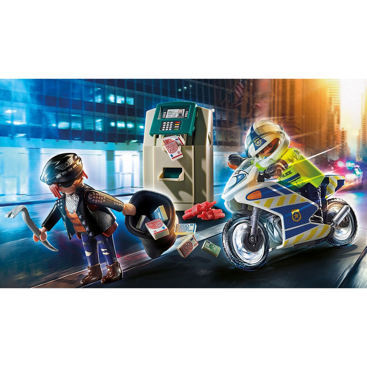 Playmobil City Action Polizeimotor Streben nach dem Geldrover 70572