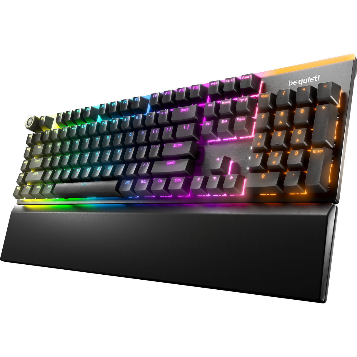 Ruhig sein! Leicht montierte Silent Linear RGB mechanische Gaming-Tastatur (schwarz, US-Layout (QWERTY), Silent Linear, 100 %, ArGB, PBT Double-Shot-Tastenkappen)