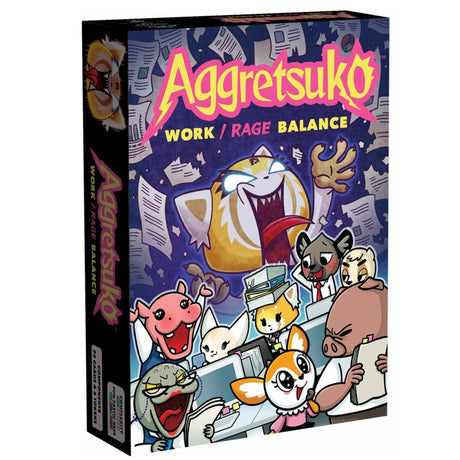 Europäisches Spielernetzwerk Aggretsuko: Work Rage Balance Kartenspiel (englisch, 3 – 6 Spieler, 30 Minuten, ab 10 Jahren)