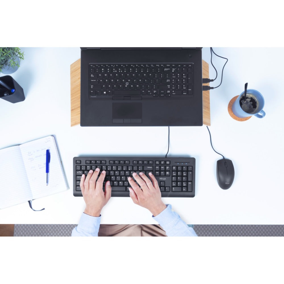 Trust Primo Tastatur-Maus-Set, Desktop-Set (schwarz, US-Layout, Membran)