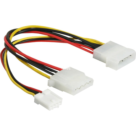 Delock Y-Stromkabel 4pin auf 4pin + 3,5 fdd Splitterkabel