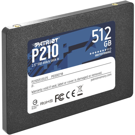 Patriot p210, 512 GB SSD (schwarz, p210s512g25, SATA III)