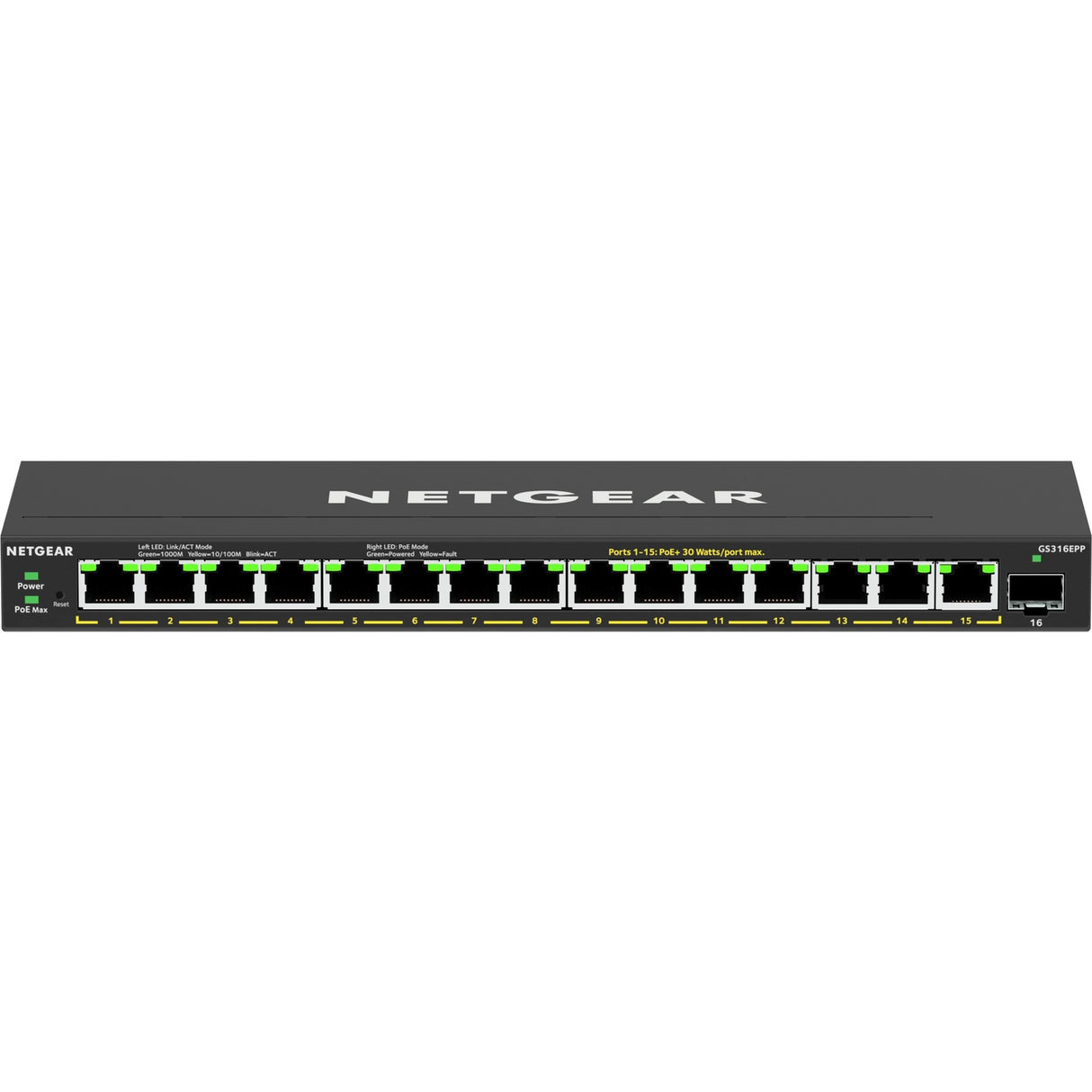 Netgear gs316epp Switch (schwarz)