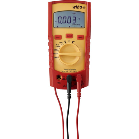 Wiha Digitalmultimeter bis 600 V AC, Cat IV Messgerät (Rot Gelb)