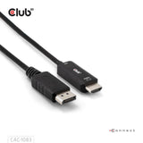 Club 3D DisplayPort 1.4 auf HDMI 4K60Hz Kabeladapter (Schwarz, HDR M M 2m)