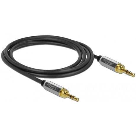 Delock Stereokabel 3,5 mm 3 Pin Stecker > 3,5 mm 3 Pin Stecker (schwarz, 2 Meter)