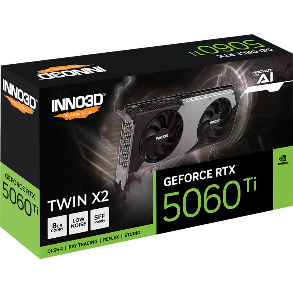 Inno3d n506t2-08d7-193075n geforce rtx™ 5060 ti 8 GB Twin x2, 8 GB, GDDR7, 128 Bit, 650 W