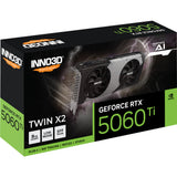 Inno3d n506t2-08d7-193075n geforce rtx™ 5060 ti 8 GB Twin x2, 8 GB, GDDR7, 128 Bit, 650 W