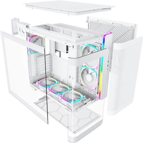 Montech King 95 Pro Midi-Tower-Gehäuse (weiß | 2x USB-A | 1x USB-C | RGB | gehärtetes Glas)
