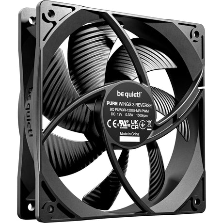 Ruhig sein! Pure Wings 3 Reverse-Case-Lüfter (schwarz, 3 Stück, 120 x 120 x 25 mm, PWM)