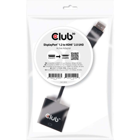 Club 3D DisplayPort 1.2 > HDMI 2.0 UHD Aktiver Adapter (Schwarz)