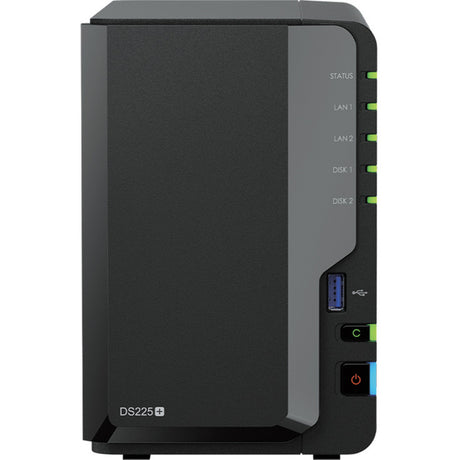 Synology Diskstation DS225+ NAS (schwarz, 1x 1GB LAN, 1x 2,5GB LAN, 2x USB 3.2 Gen 1)