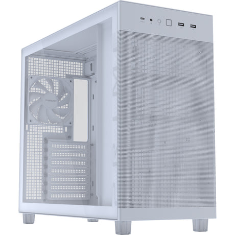 Asus Prime Ap303 - Midi-Tower-Gehäuse mit gehärteter Glasscheibe (weiß | 2x USB-A | 1x USB-C | gehärtetes Glas)