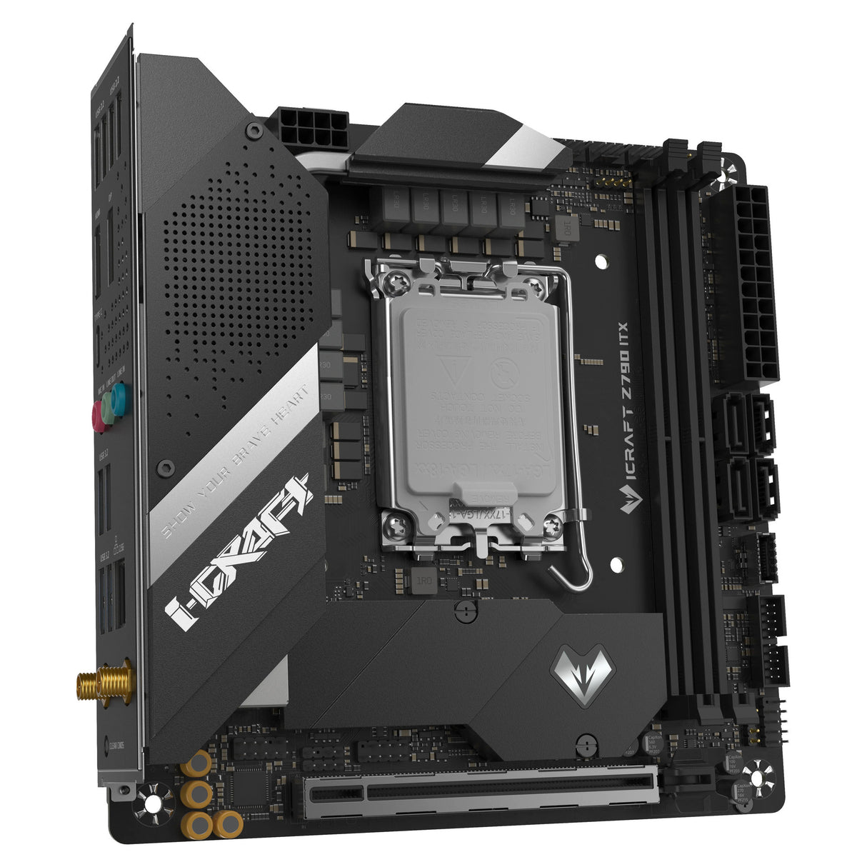 Maxsun ms-icraft z790 itx wifi socket 1700 moederbord (zwart, raid, 2.5 gb-lan, wlan, bt, sound, mini-itx)