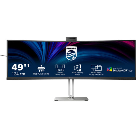Philips 49b2u6900ch 48,8 gebogener Ultrawide-Monitor (Dunkelgrau-Silber, 2x HDMI, Display-Port, 4x USB-A, 3x USB-C, RJ-45)