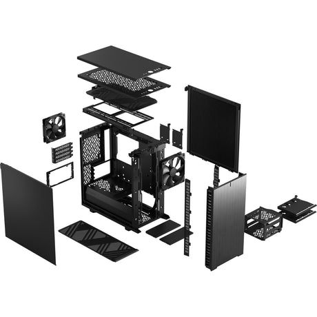 Fractal Design Definieren 7 Mini schwarz solides Midi-Tower-Gehäuse (schwarz | 4x USB-A | 1x USB-C)