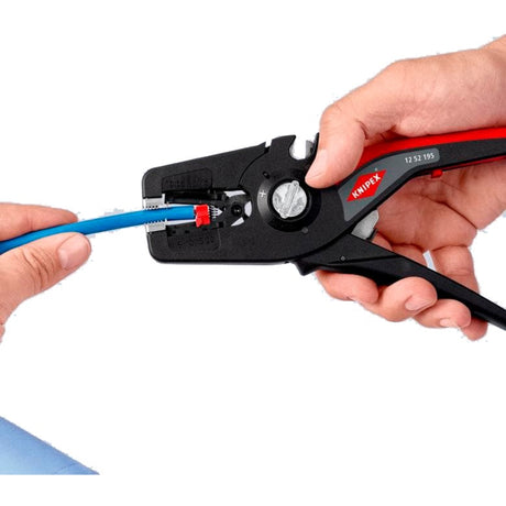 Automatische Abisolierzange von Knipex | Länge 195 mm | 0,08-16 (awg 28-5) mm² | 1 Stück - 12 52 195 - 12 52 195