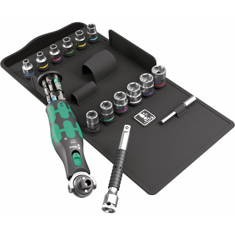 Wera 8009 zyklop Taschenset 3 Bit-Set (schwarz grün, 27-teilig)