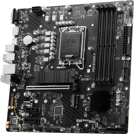 MSI Pro B760M-P Sockel 1700 Mainboard (schwarz, RAID, GB-LAN, Sound, µATX)