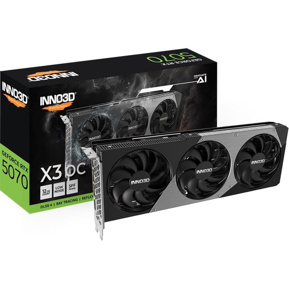 Inno3d n50703-12d7x-195064l geforce rtx 5070 x3 oc, 12 gb, gddr7, 192-bit, 28 gbps, 672 gb s, 650 watt