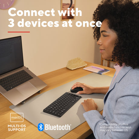 Trust Nado II Bluetooth-Tastatur (schwarz, US-Layout (QWERTZ), Scherenschalter, 80 % (TKL), Bluetooth)