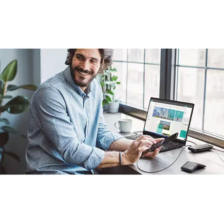 Lenovo USB-C Reisedock für 2 Bildschirme (mit Adapter) Dockingstation (schwarz)