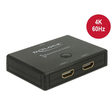 Delock HDMI 2 - 1 Schalter bidirektionaler 4K 60 Hz HDMI Schalter (schwarz)