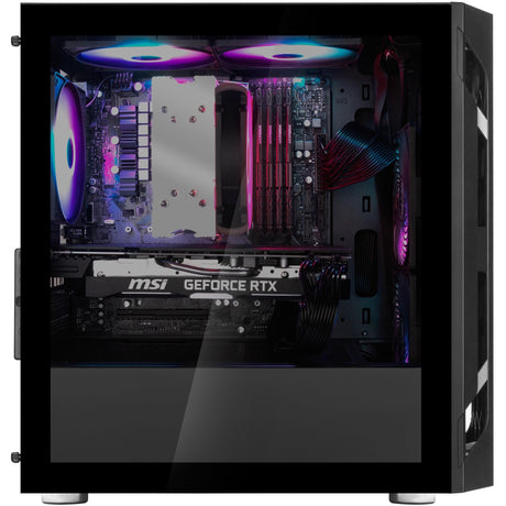 Silverstone sst-fah1mb-g Midi-Tower-Gehäuse (schwarz | 3x USB-A | gehärtetes Glas)