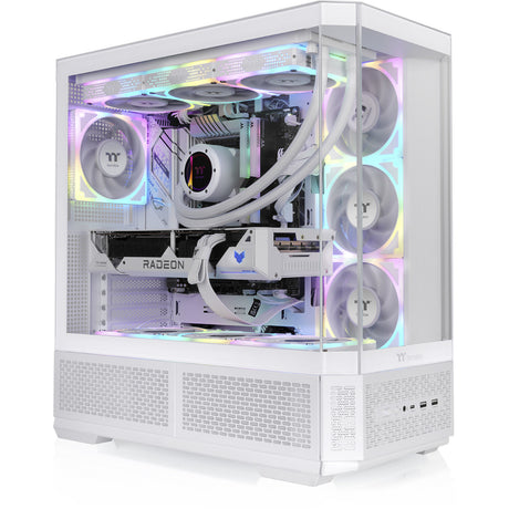 Thermaltake view 370 tg argb snow midi tower behuizing (wit | 2x usb-a | 1x usb-c | rgb | tempered glass)