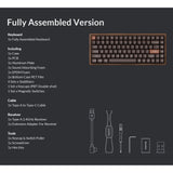 Keychron k2he all-wood special edition mechanisch toetsenbord (houtkleur, us lay-out (qwerty), gateron double-rail magnetic nebula, 75%, gateron double-rail magnetic, osa pbt double-shot, hot swap, bluetooth 5.2 | usb-c)