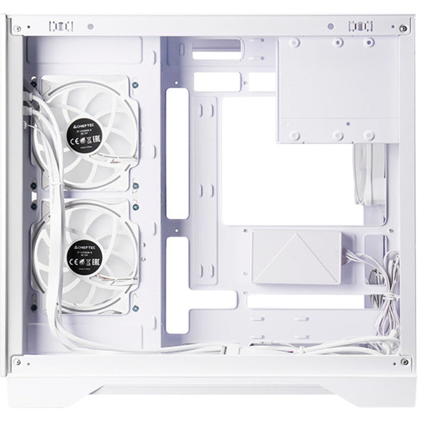 Chieftec Visio Midi Tower Gehäuse (weiß | 2x USB-A | 1x USB-C | RGB | gehärtetes Glas)