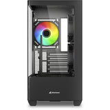 Sharkoon Elite Shark cm100 Midi-Tower-Gehäuse (schwarz | 2x USB-A | 1x USB-C | RGB | gehärtetes Glas)