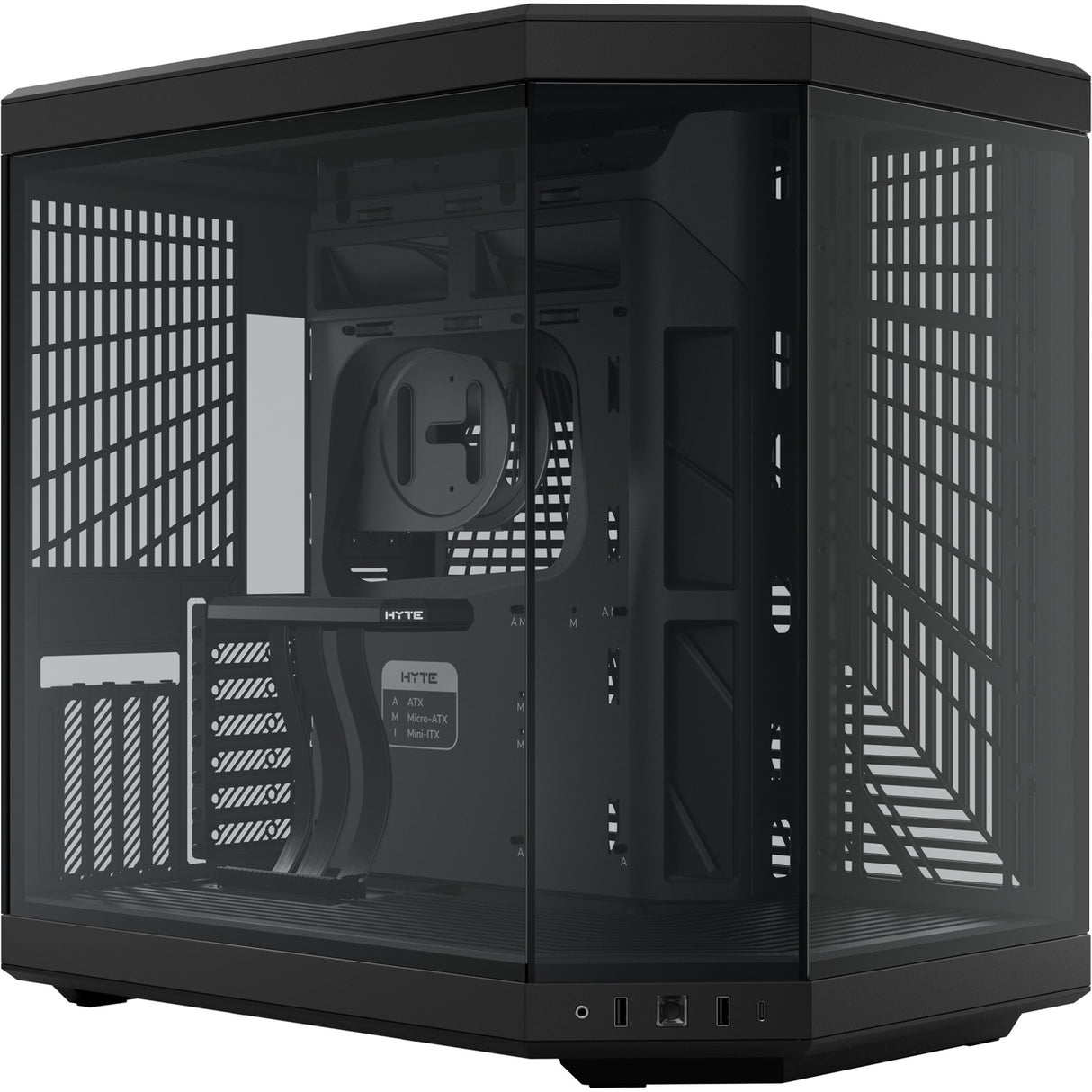 Hyte y70 Midi-Tower-Gehäuse (schwarz | 2x USB-A | 1x USB-C | gehärtetes Glas)