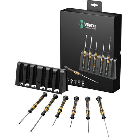 Wera Micro-ESD-Schraubendreher-Set mit Rack (schwarz gelb, 6-teilig)