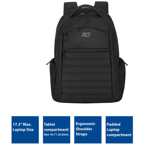 Act Laptoptasche AC8535, schwarze Polyestermischung