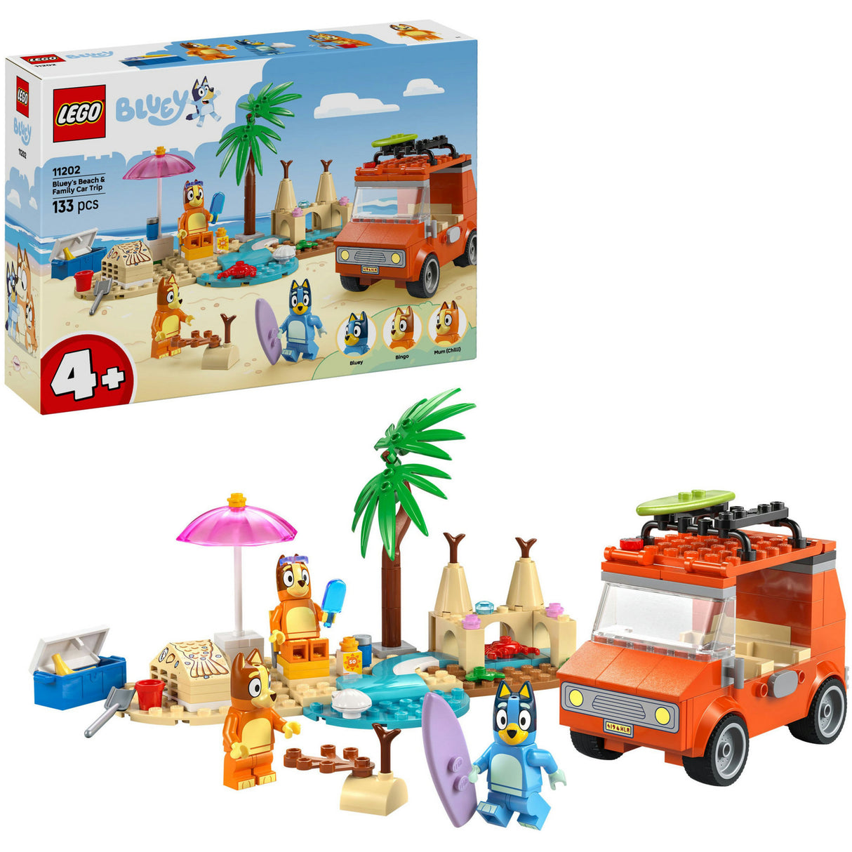 Lego Bluey – Blueys Autofahrt zum Strand, Bauspielzeug (11202)