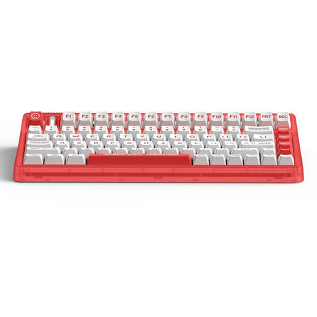 Iqunix OG80 Joy Vendor kabellose mechanische Tastatur (rot, US-Layout (QWERTZ), Cherry MX Silent Red, 80 % (TKL), RGB-LEDs, Hot-Swap-fähig, PBT, 2,4 GHz | Bluetooth 5.1 | USB-C)