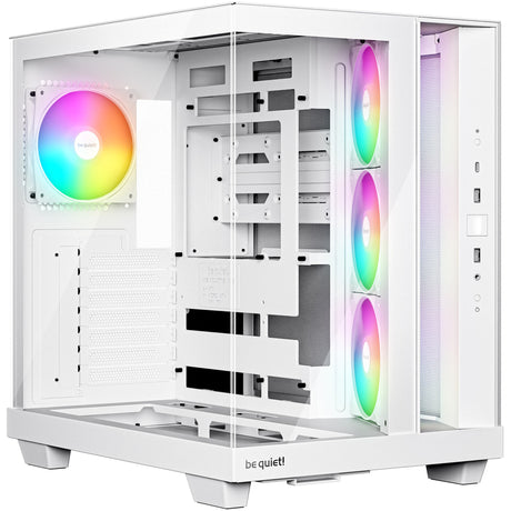 Be quiet! light base 500 lx midi tower behuizing (wit | 2x usb-a | 1x usb-c | rgb | window)